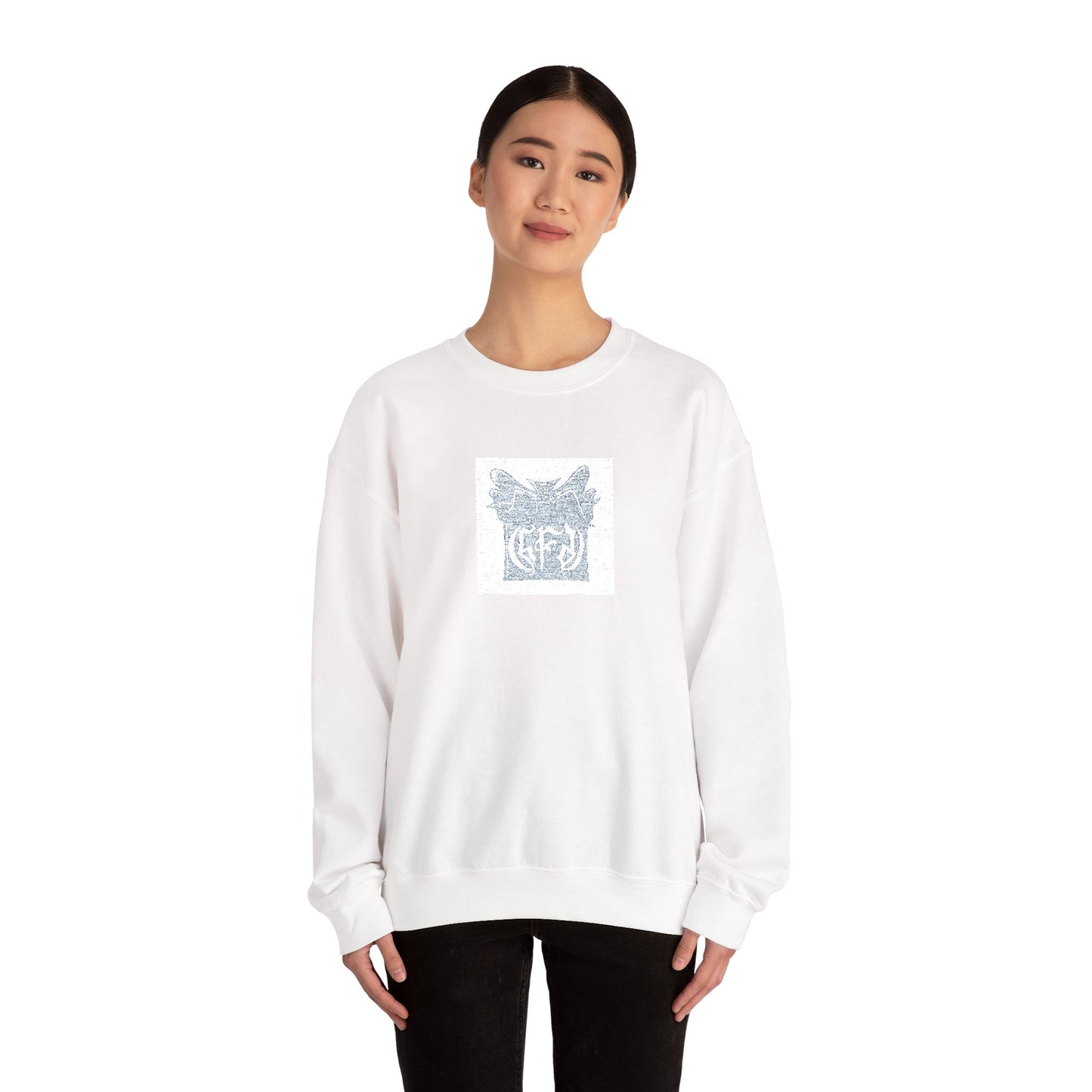 Crewneck Sweatshirt — Vintage Floral Square Graphic