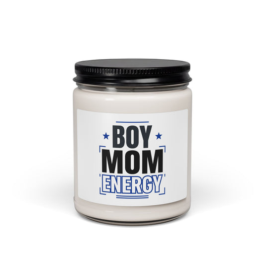 Boy Mom Energy Candle | Mother's Day Minimal Typographic Mom Identity