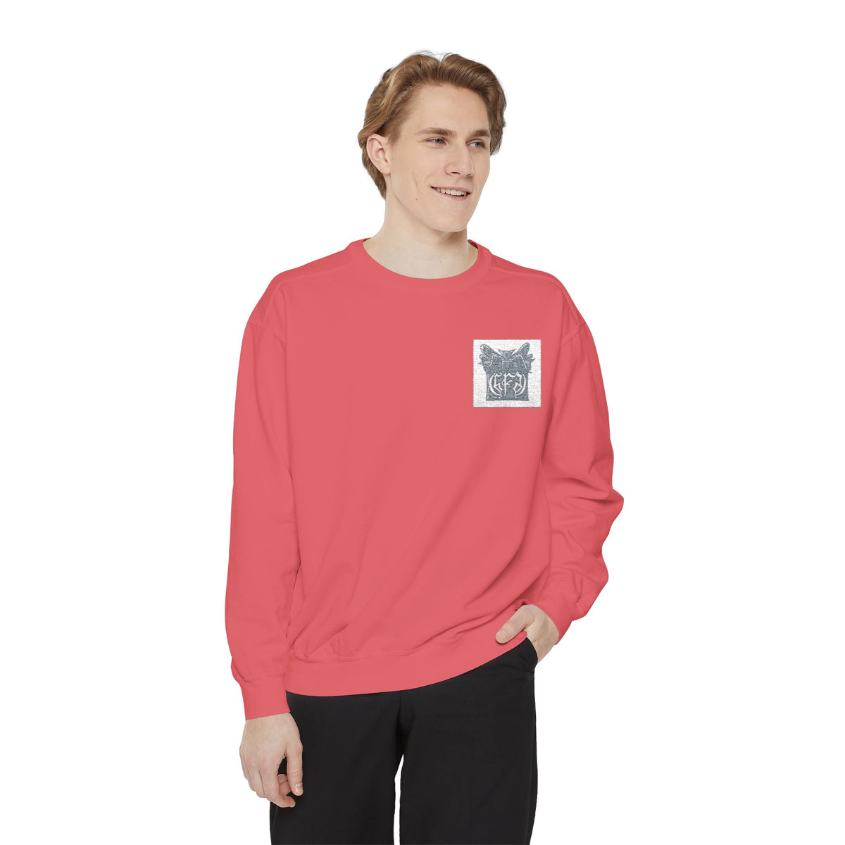 Abstract Floral Pocket Sweatshirt — Minimal Graphic Crewneck