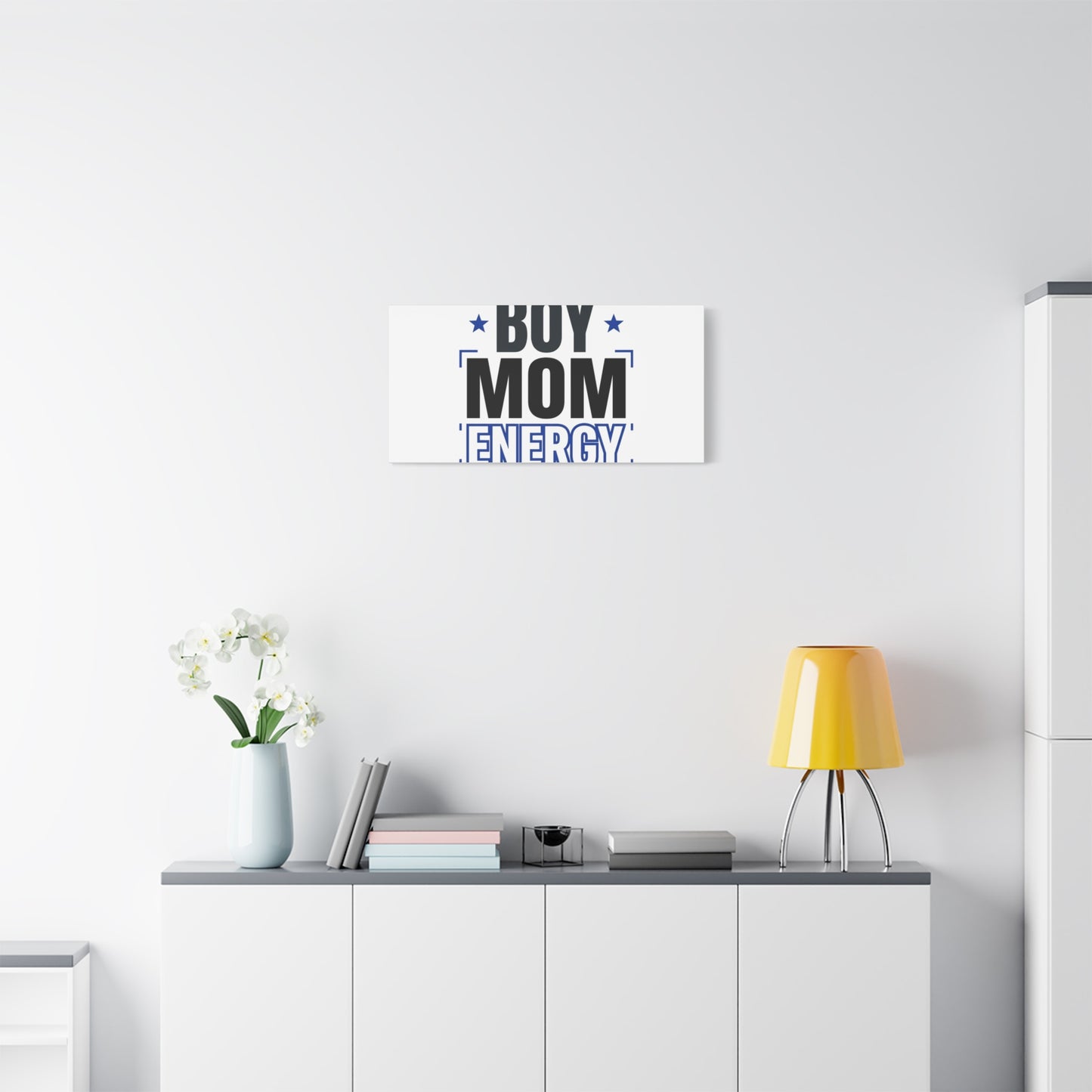 Boy Mom Energy Canvas, Minimal Typographic Mom Wall Art | Mother’s Day Mom Identity
