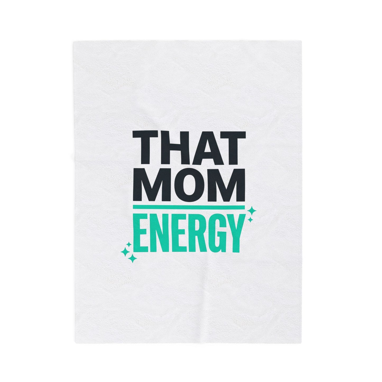 That Mom Energy Velveteen Plush Blanket | Minimal Typographic Mom, Mother's Day Mom Decor
