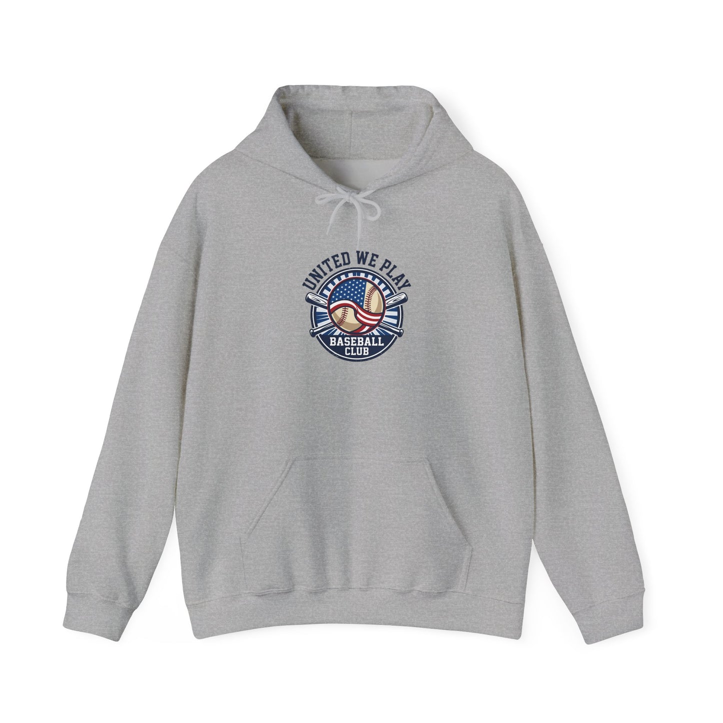 Patriotic Baseball Graphic Hoodie | vintage red white blue ballpark aesthetic