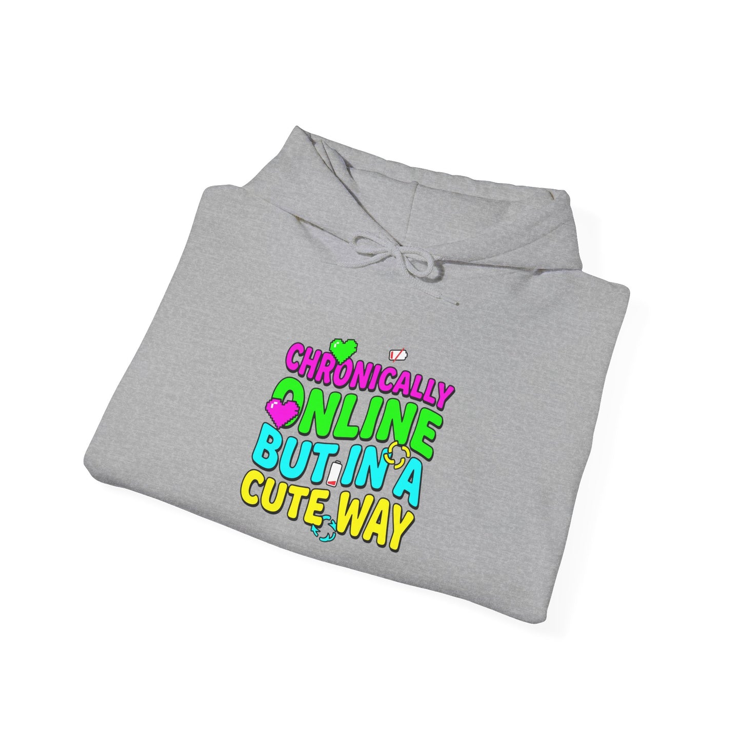 Chronically Online But In A Cute Way Hoodie, meme-core, brainrot humor