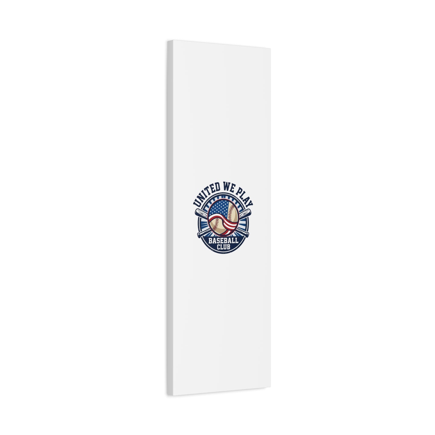 United We Play Baseball Club Canvas | Patriotic Baseball Graphic, Vintage Ballpark Aesthetic