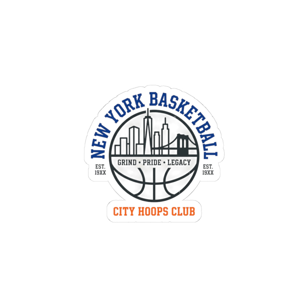 New York Basketball City Hoops Club Sticker | varsity, streetwear