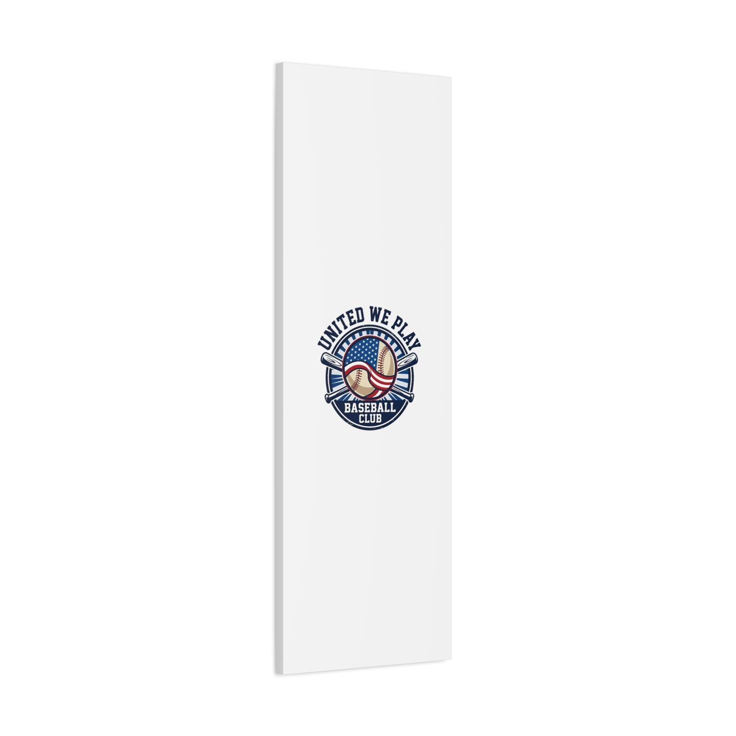 United We Play Baseball Club Canvas | Patriotic Baseball Graphic, Vintage Ballpark Aesthetic