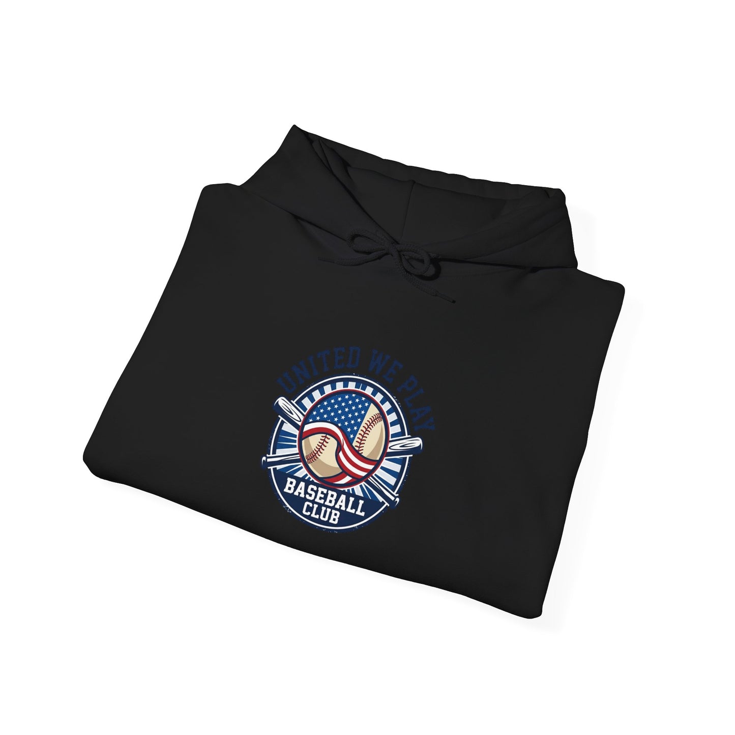 Patriotic Baseball Graphic Hoodie | vintage red white blue ballpark aesthetic