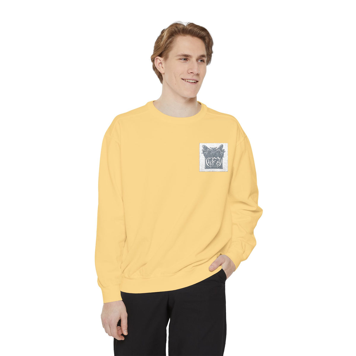 Abstract Floral Pocket Sweatshirt — Minimal Graphic Crewneck