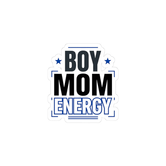 Boy Mom Energy Sticker | minimalist typographic mom decal, retro-inspired mom life