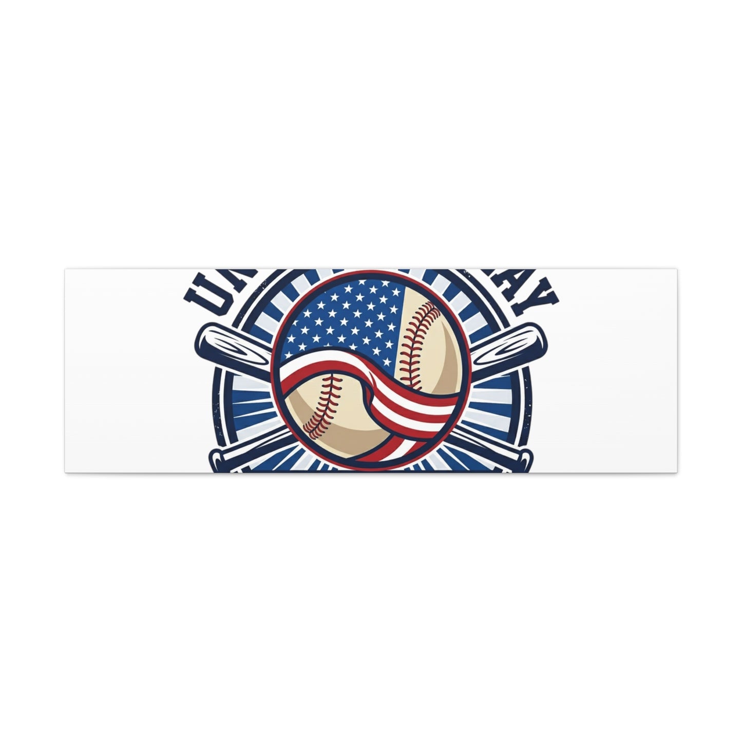United We Play Baseball Club Canvas | Patriotic Baseball Graphic, Vintage Ballpark Aesthetic