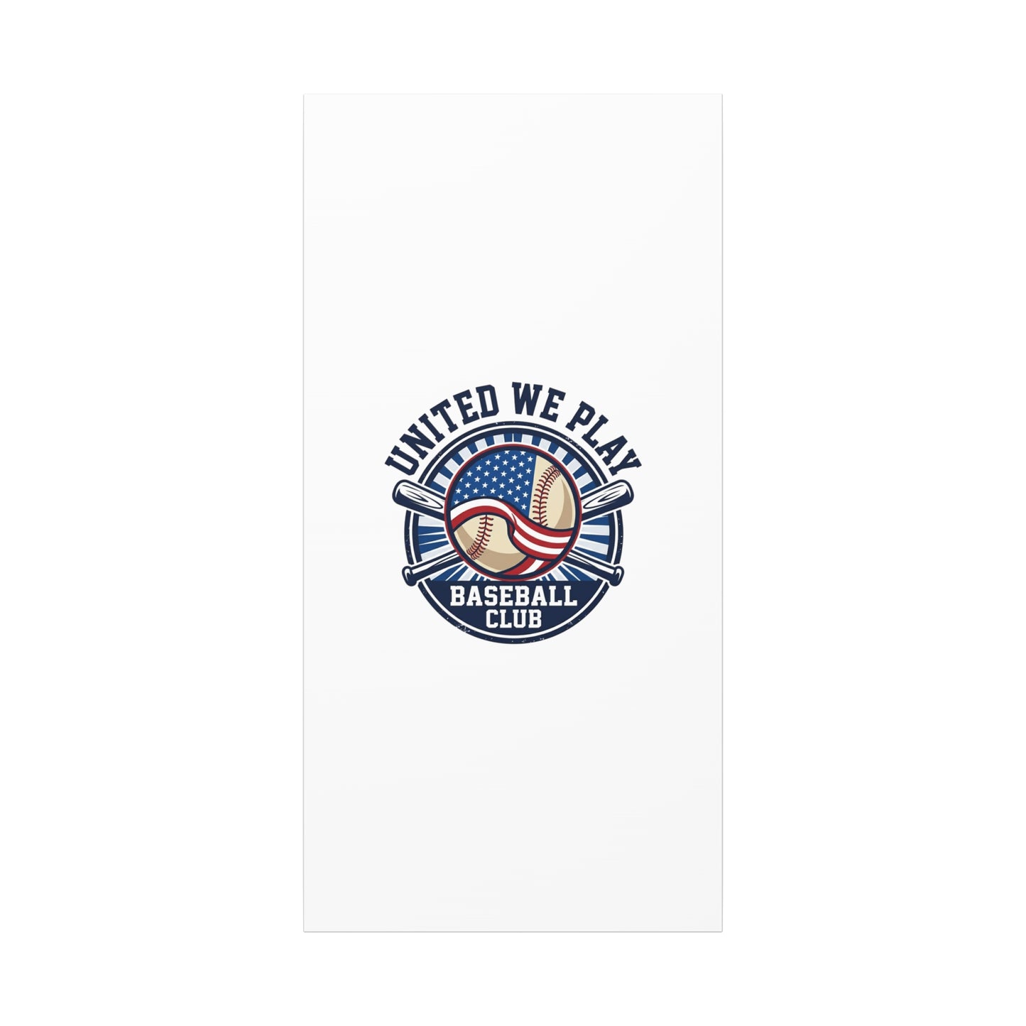 United We Play Baseball Club Canvas | Patriotic Baseball Graphic, Vintage Ballpark Aesthetic