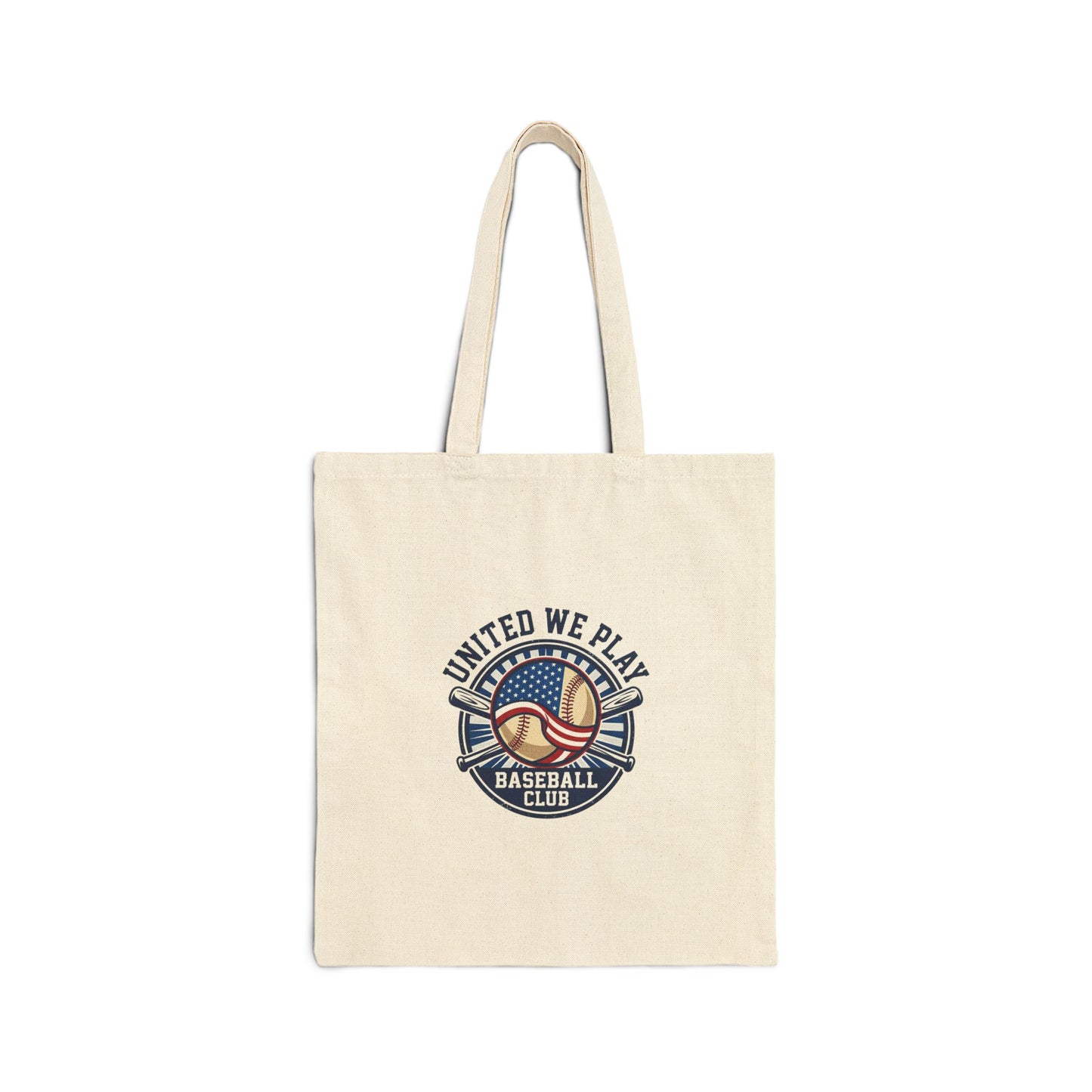 United We Play Baseball Tote | Patriotic Baseball Aesthetic, Vintage Ballpark Graphic