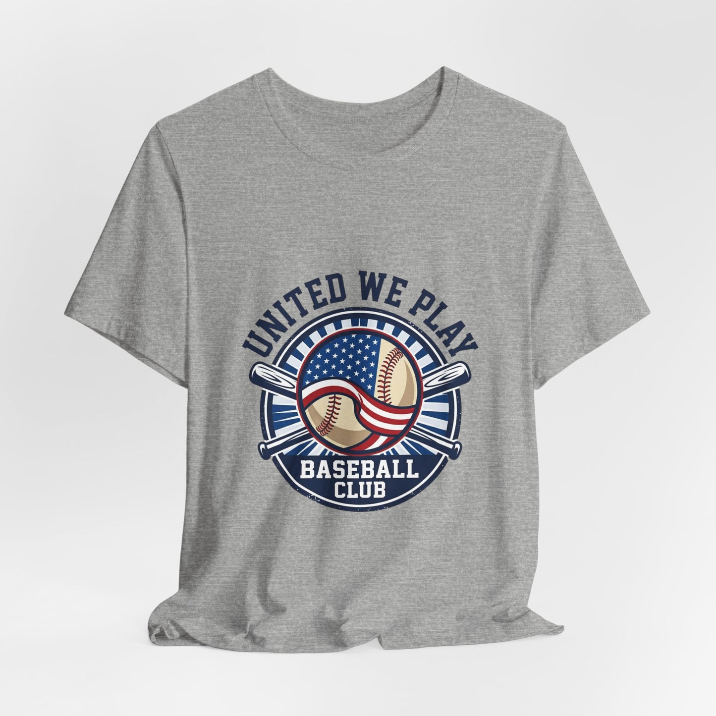 United We Play Baseball Tee | Patriotic Baseball Tee, Vintage Red White Blue Shirt