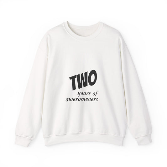 Birthday Sweatshirt - "Two Years of Awesomeness" Toddler/2nd Birthday Crewneck