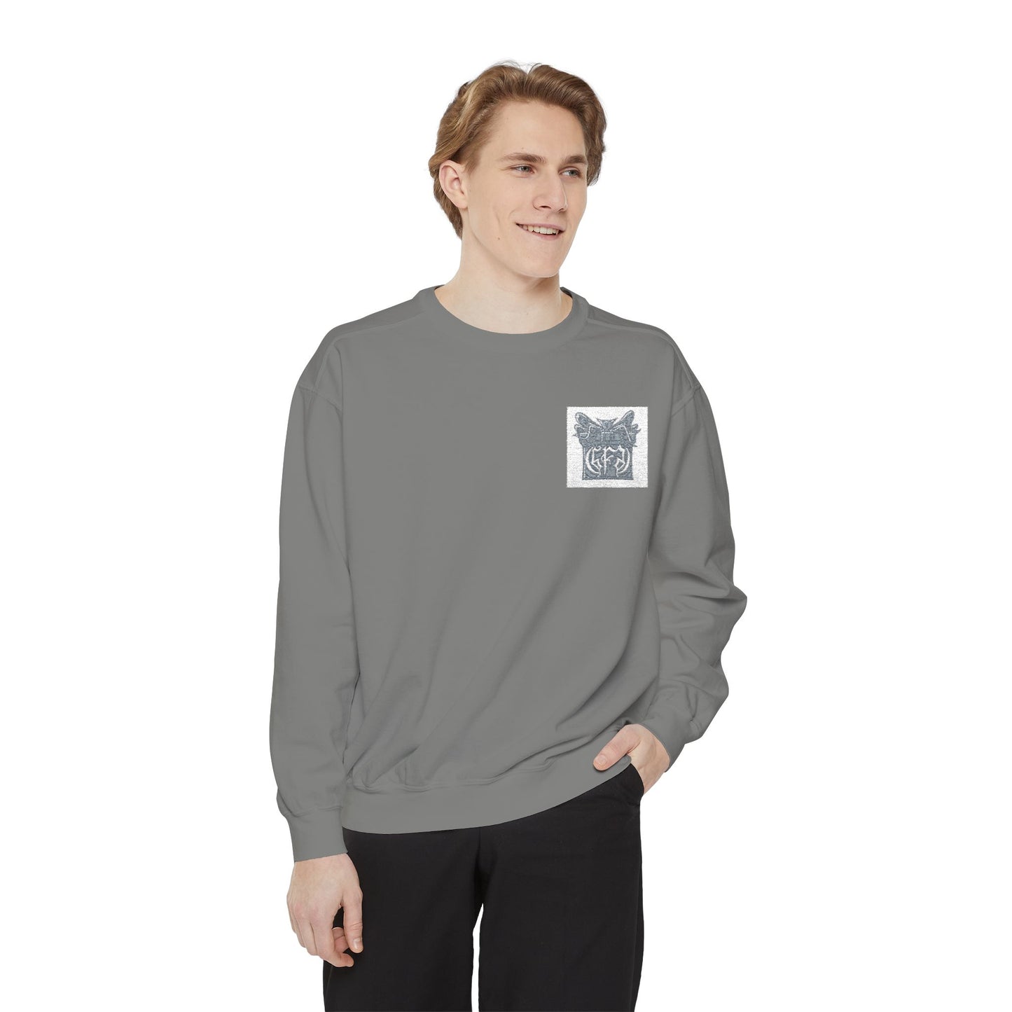 Abstract Floral Pocket Sweatshirt — Minimal Graphic Crewneck