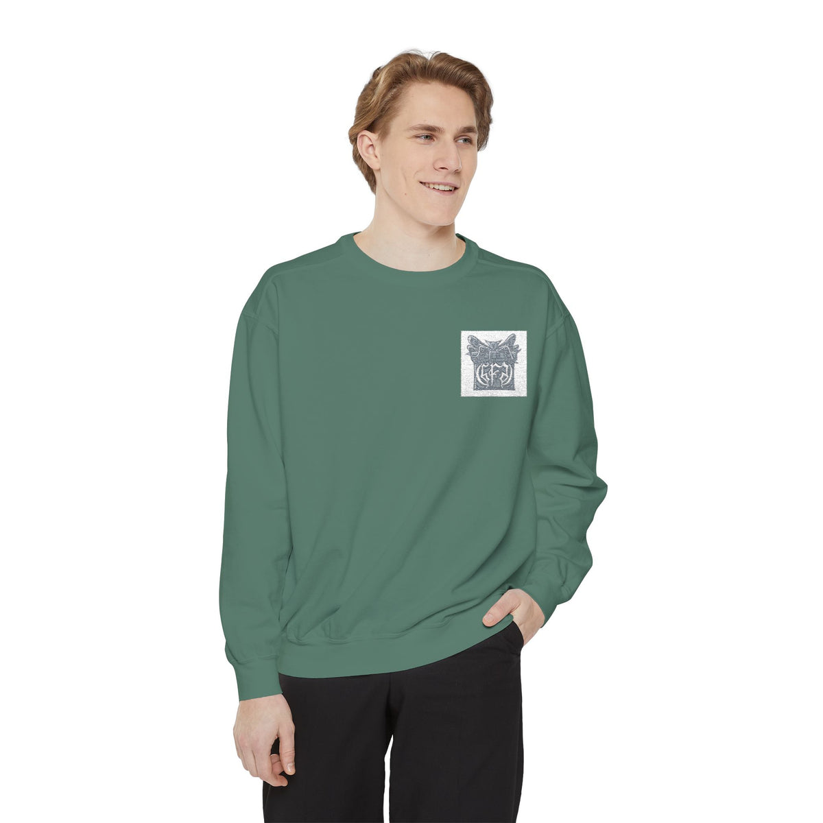 Abstract Floral Pocket Sweatshirt — Minimal Graphic Crewneck