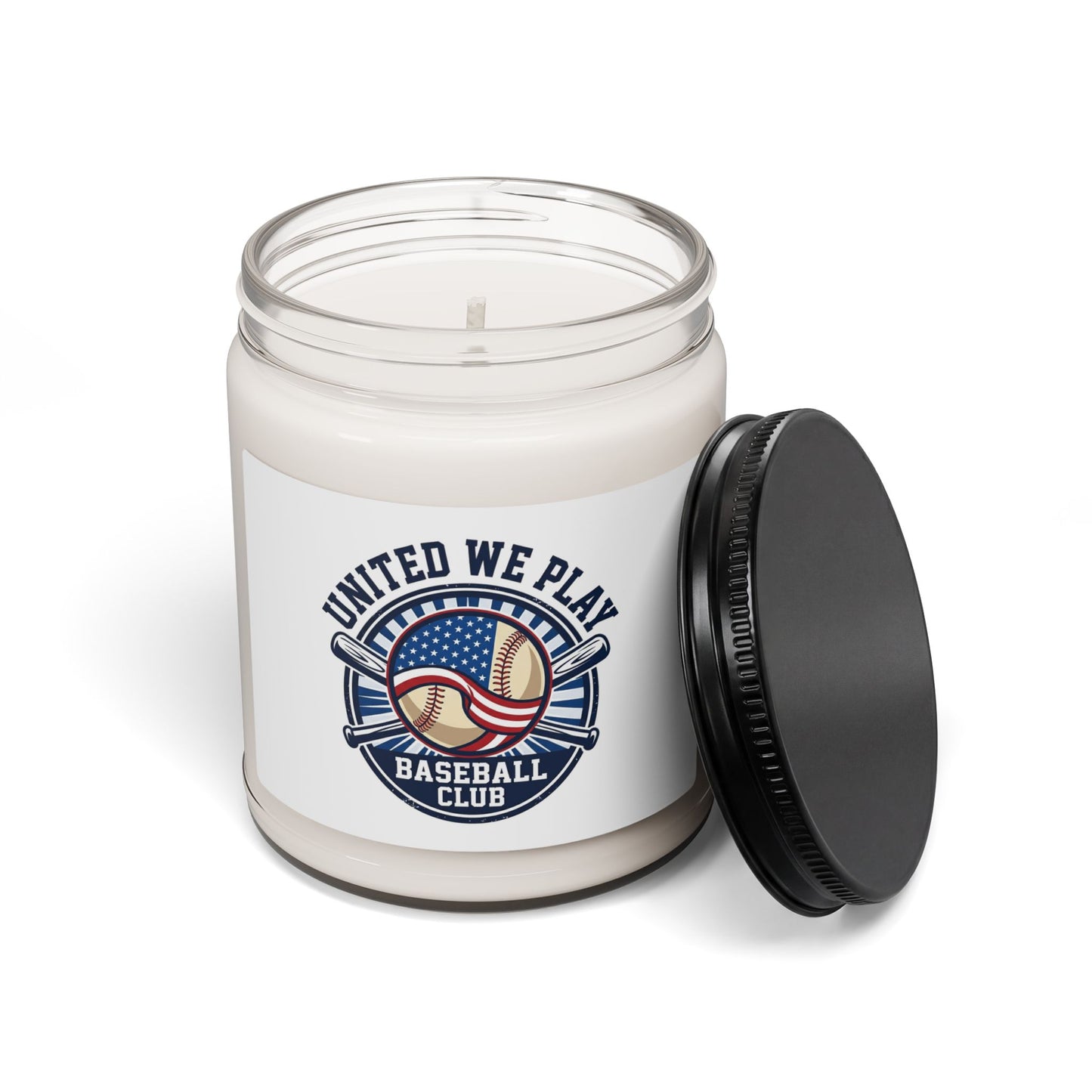 United We Play Baseball Candle | Patriotic Baseball Club, Red White Blue Soy Candle