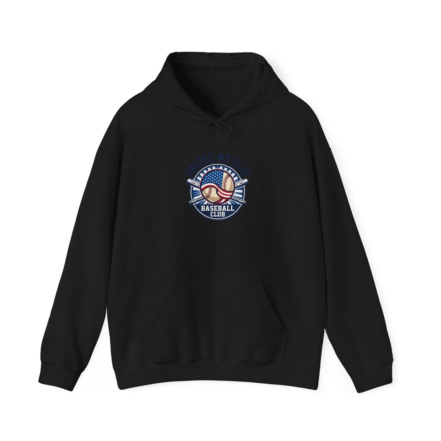 Patriotic Baseball Graphic Hoodie | vintage red white blue ballpark aesthetic
