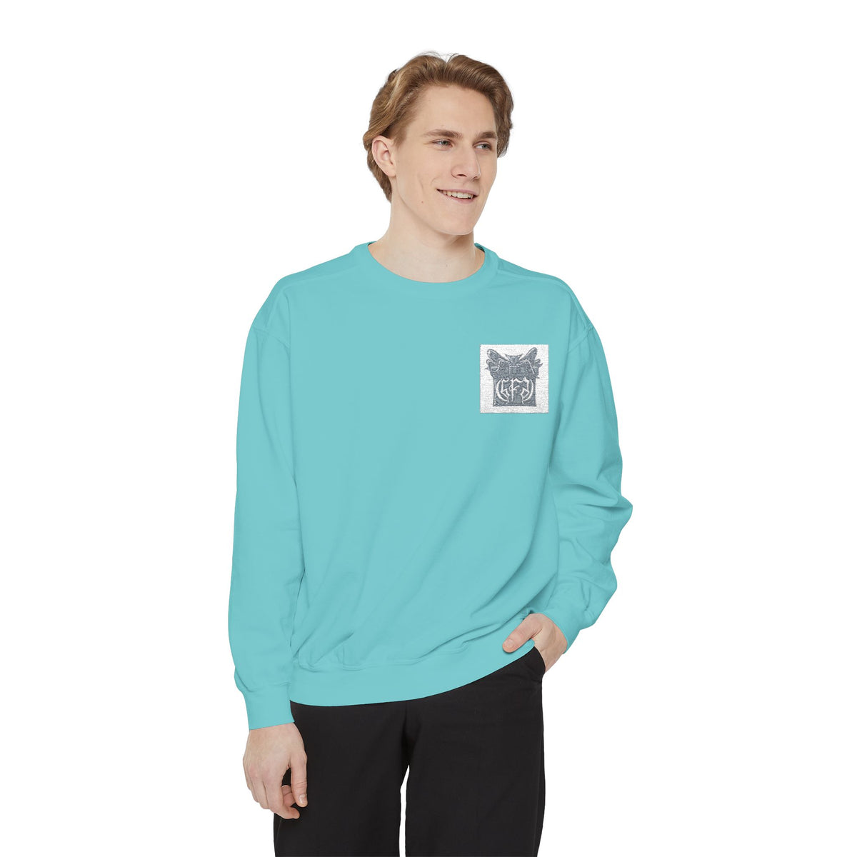 Abstract Floral Pocket Sweatshirt — Minimal Graphic Crewneck