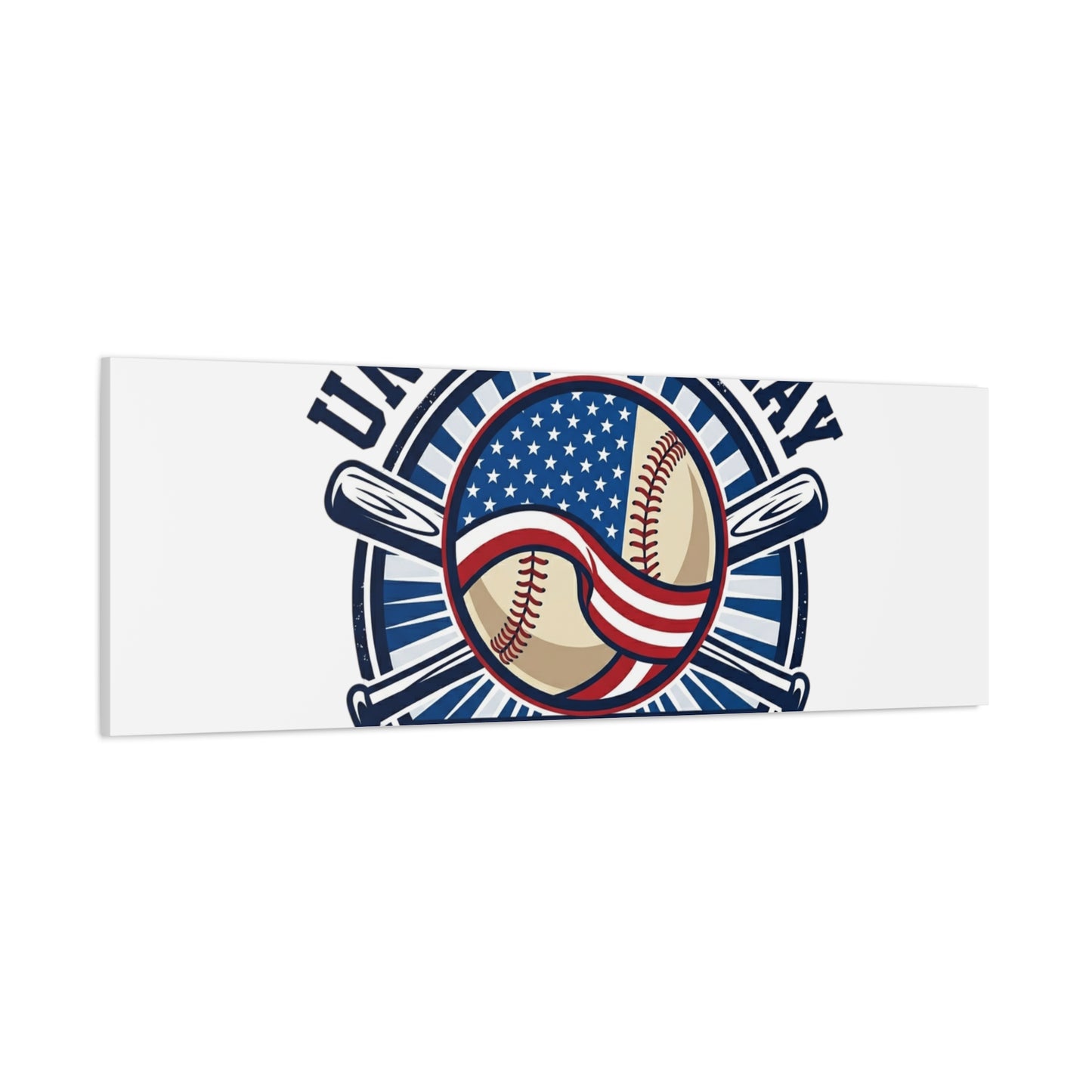 United We Play Baseball Club Canvas | Patriotic Baseball Graphic, Vintage Ballpark Aesthetic