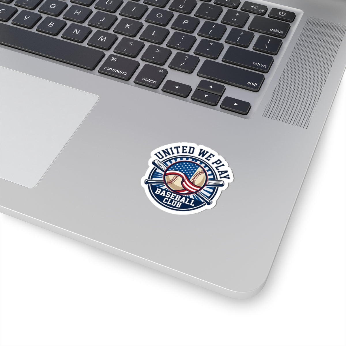 United We Play Baseball Club Sticker | Patriotic Baseball, Red White Blue