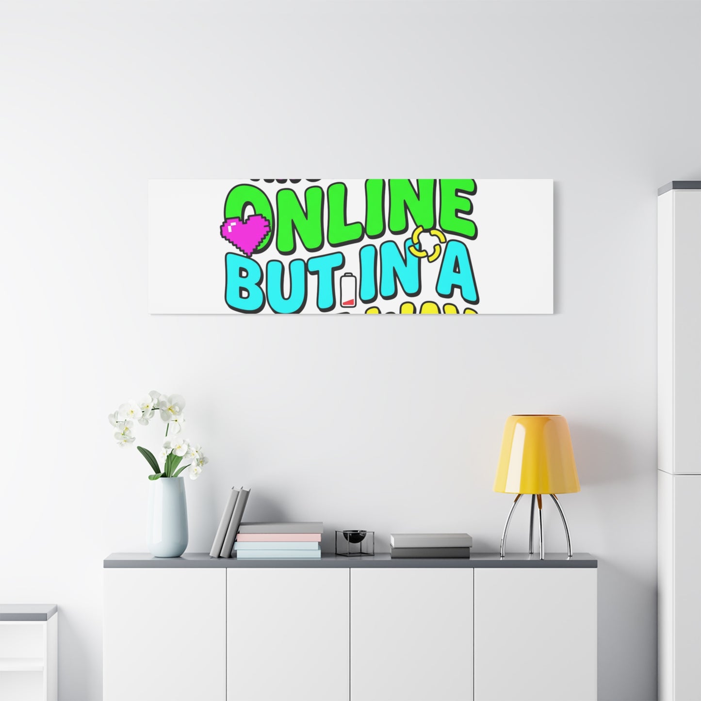 Chronically Online But In A Cute Way Canvas | meme-core, cringe-core