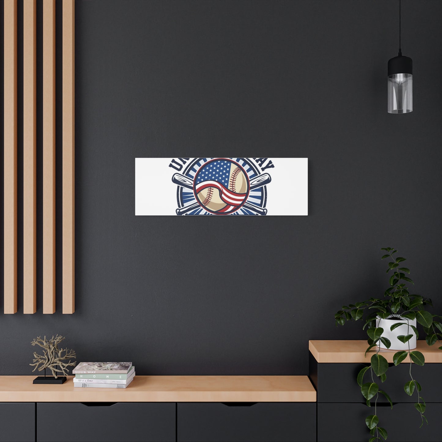 United We Play Baseball Club Canvas | Patriotic Baseball Graphic, Vintage Ballpark Aesthetic