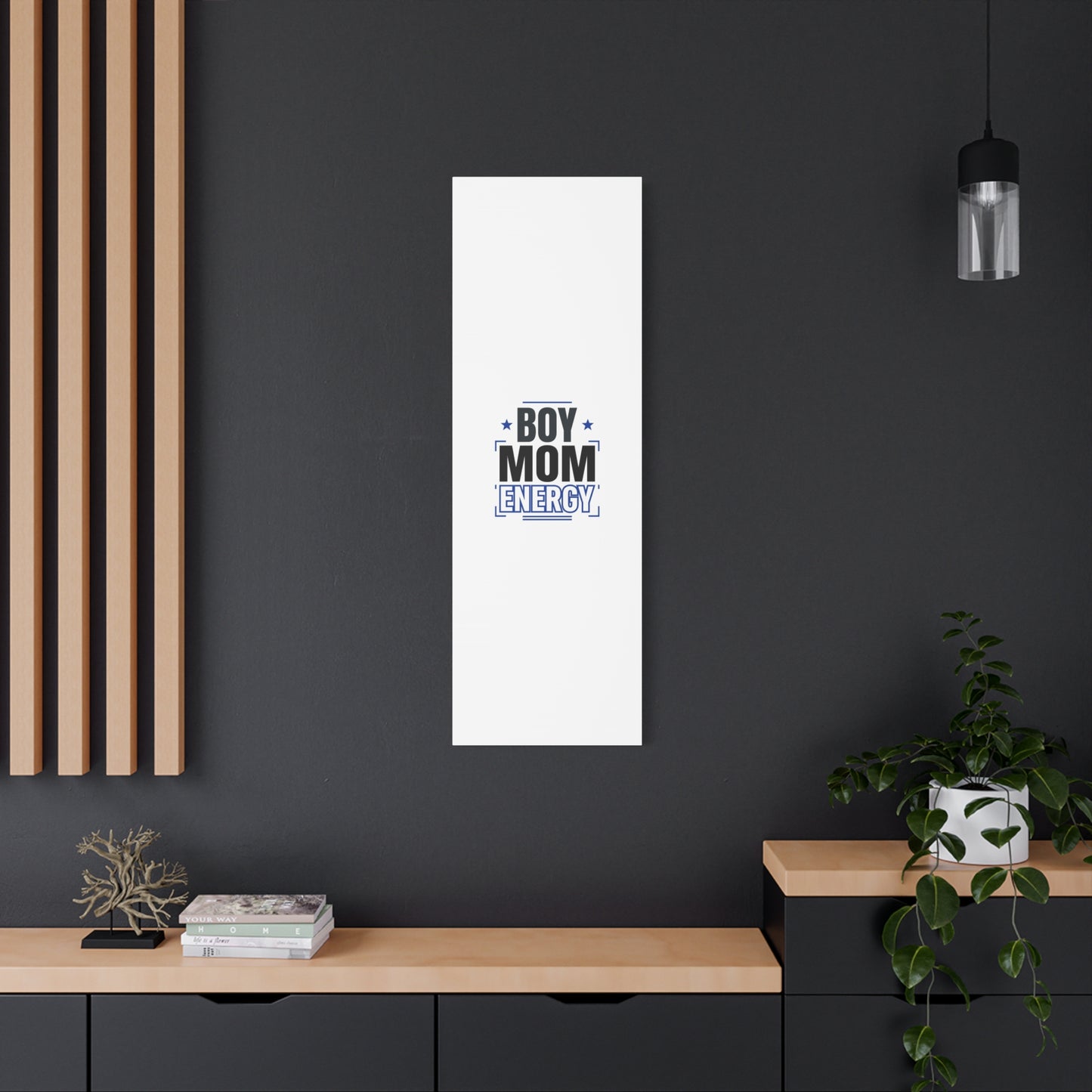 Boy Mom Energy Canvas, Minimal Typographic Mom Wall Art | Mother’s Day Mom Identity