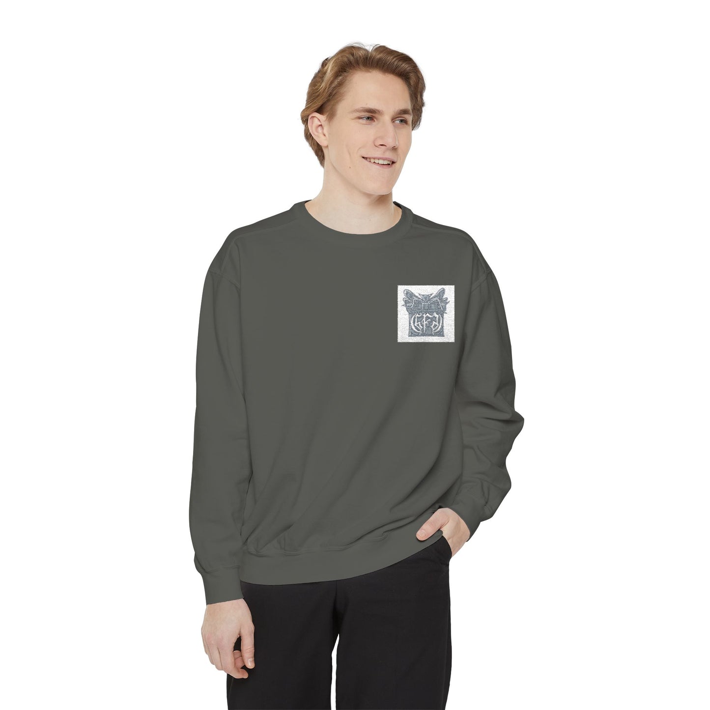 Abstract Floral Pocket Sweatshirt — Minimal Graphic Crewneck