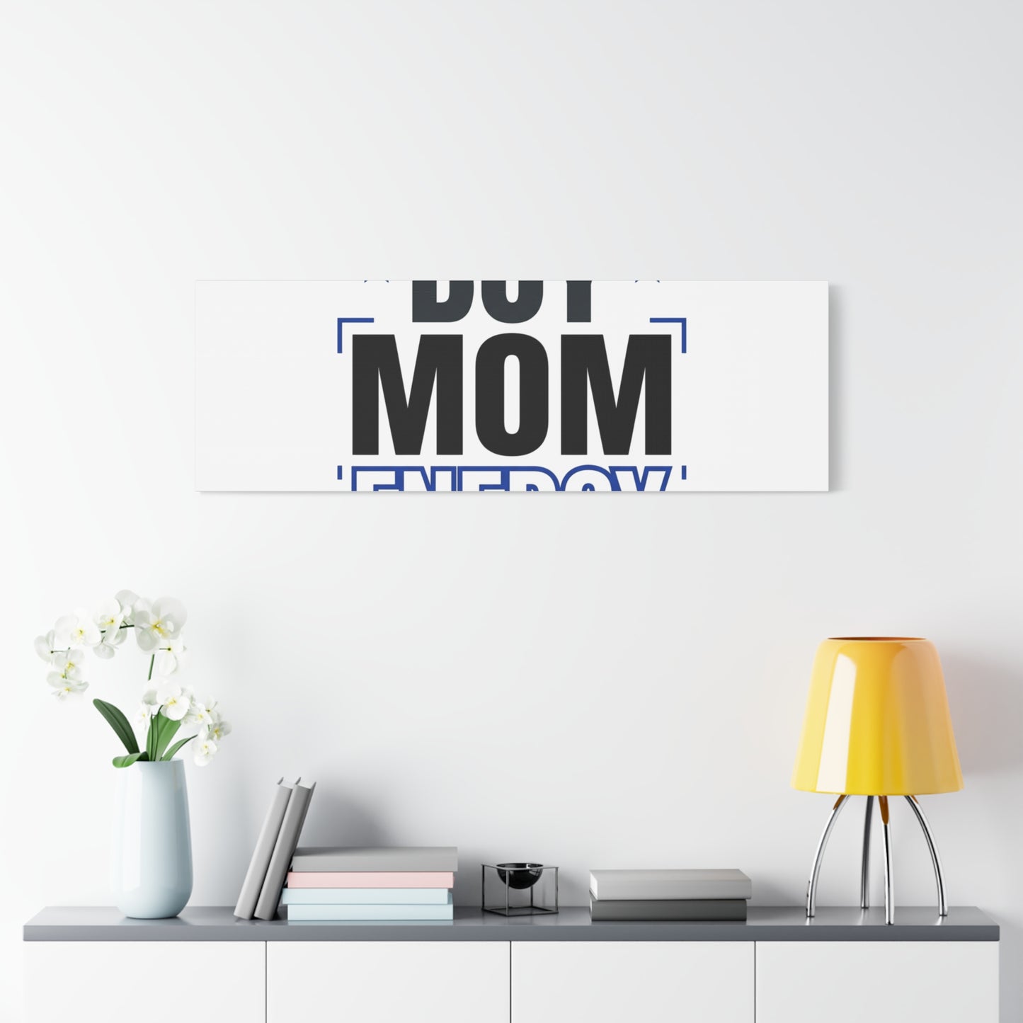 Boy Mom Energy Canvas, Minimal Typographic Mom Wall Art | Mother’s Day Mom Identity