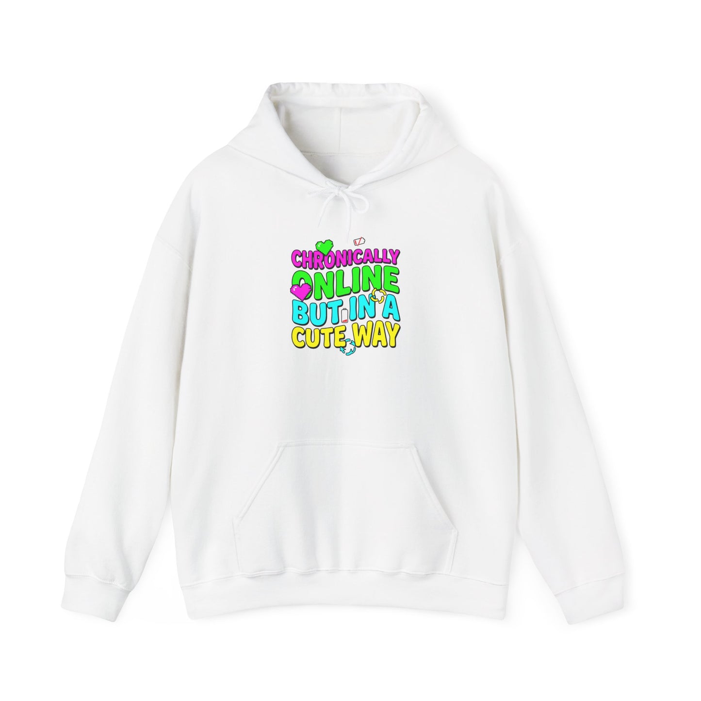 Chronically Online But In A Cute Way Hoodie, meme-core, brainrot humor