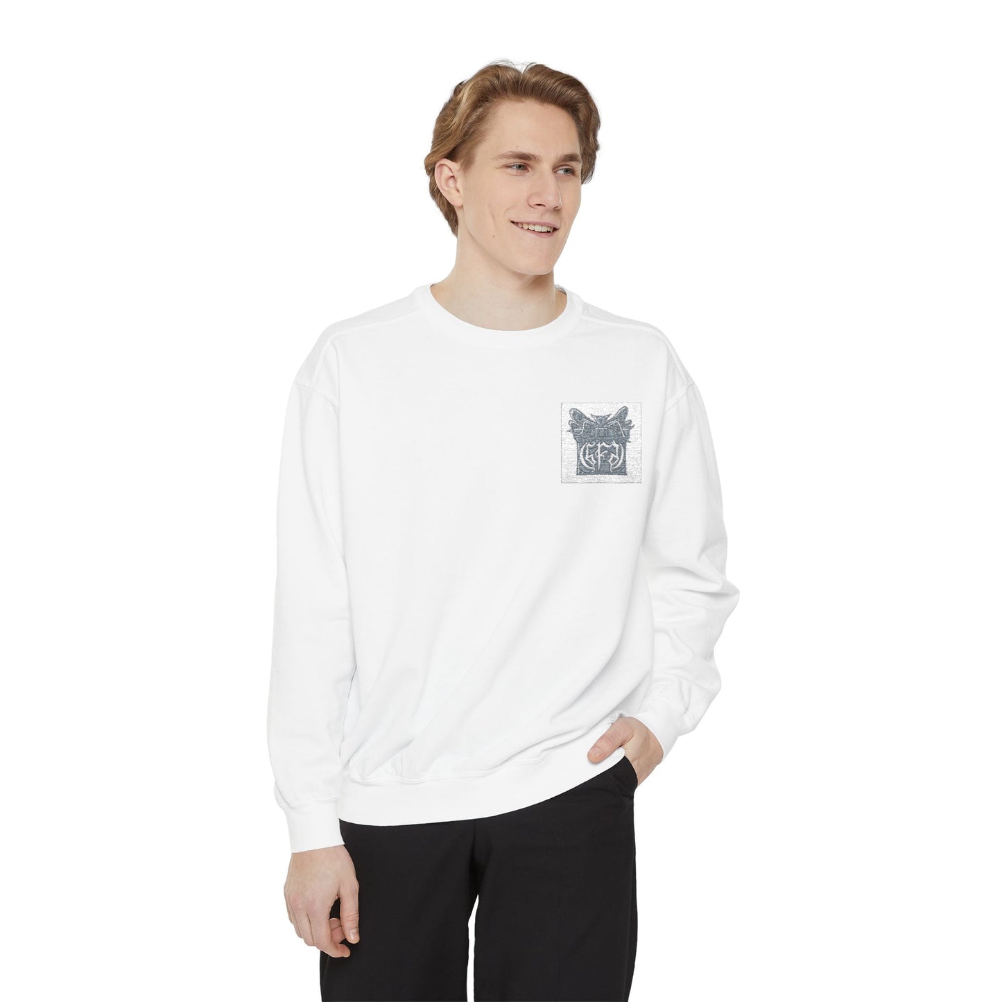 Abstract Floral Pocket Sweatshirt — Minimal Graphic Crewneck