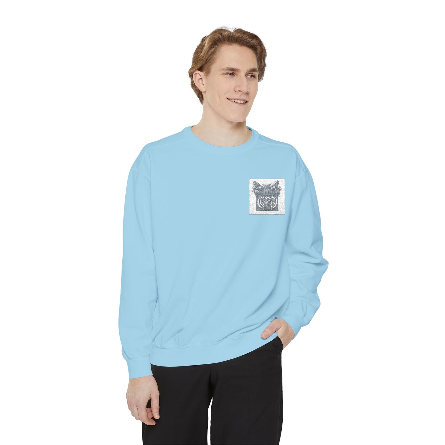 Abstract Floral Pocket Sweatshirt — Minimal Graphic Crewneck