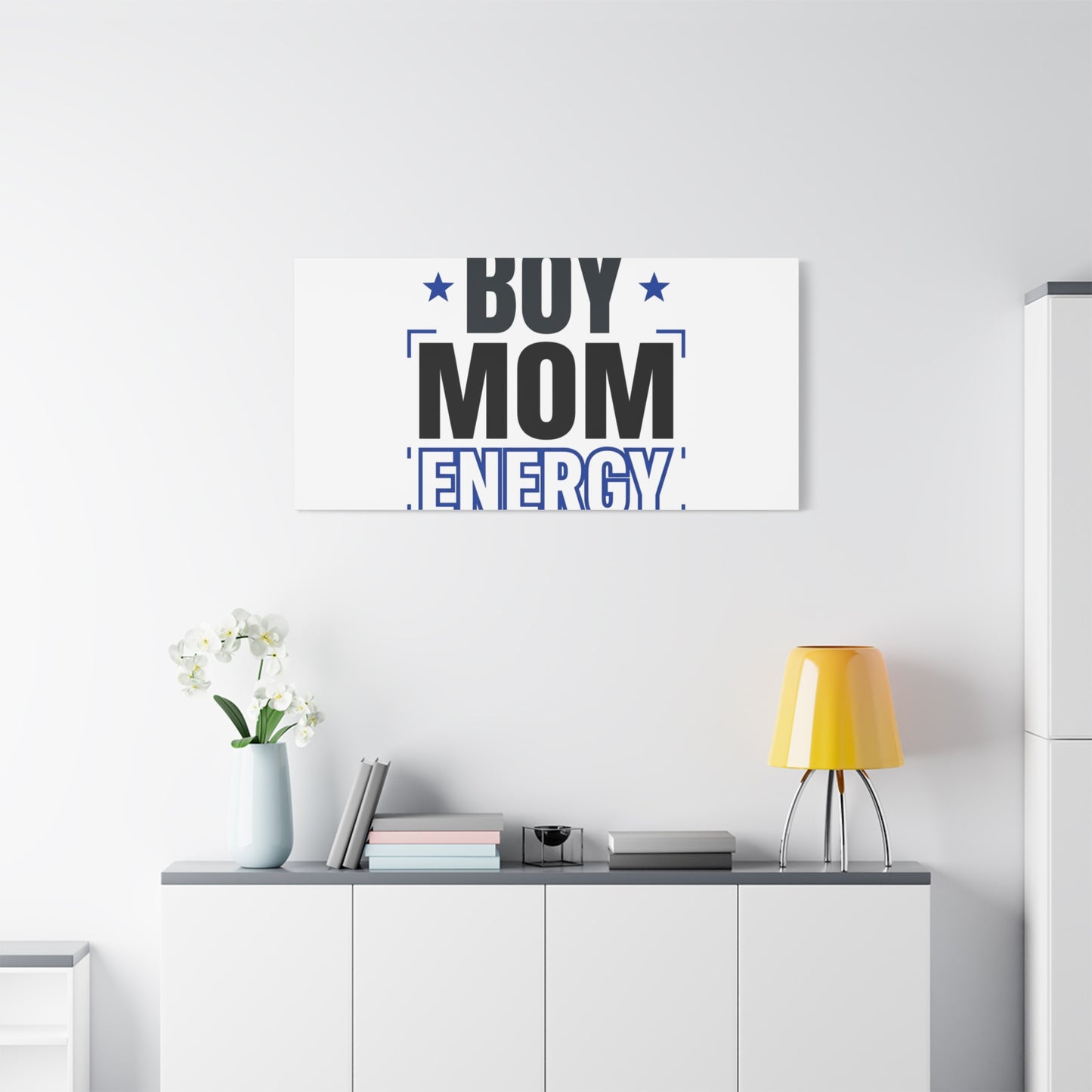 Boy Mom Energy Canvas, Minimal Typographic Mom Wall Art | Mother’s Day Mom Identity