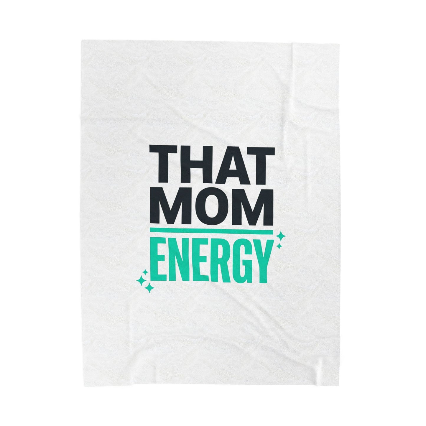 That Mom Energy Velveteen Plush Blanket | Minimal Typographic Mom, Mother's Day Mom Decor