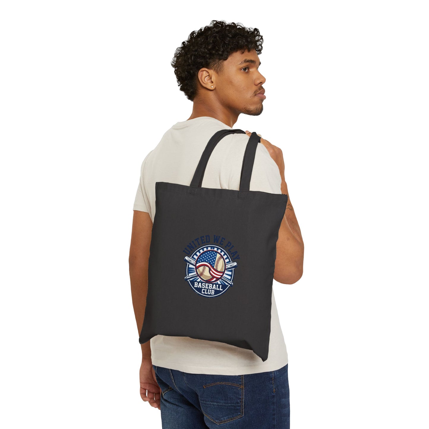 United We Play Baseball Tote | Patriotic Baseball Aesthetic, Vintage Ballpark Graphic