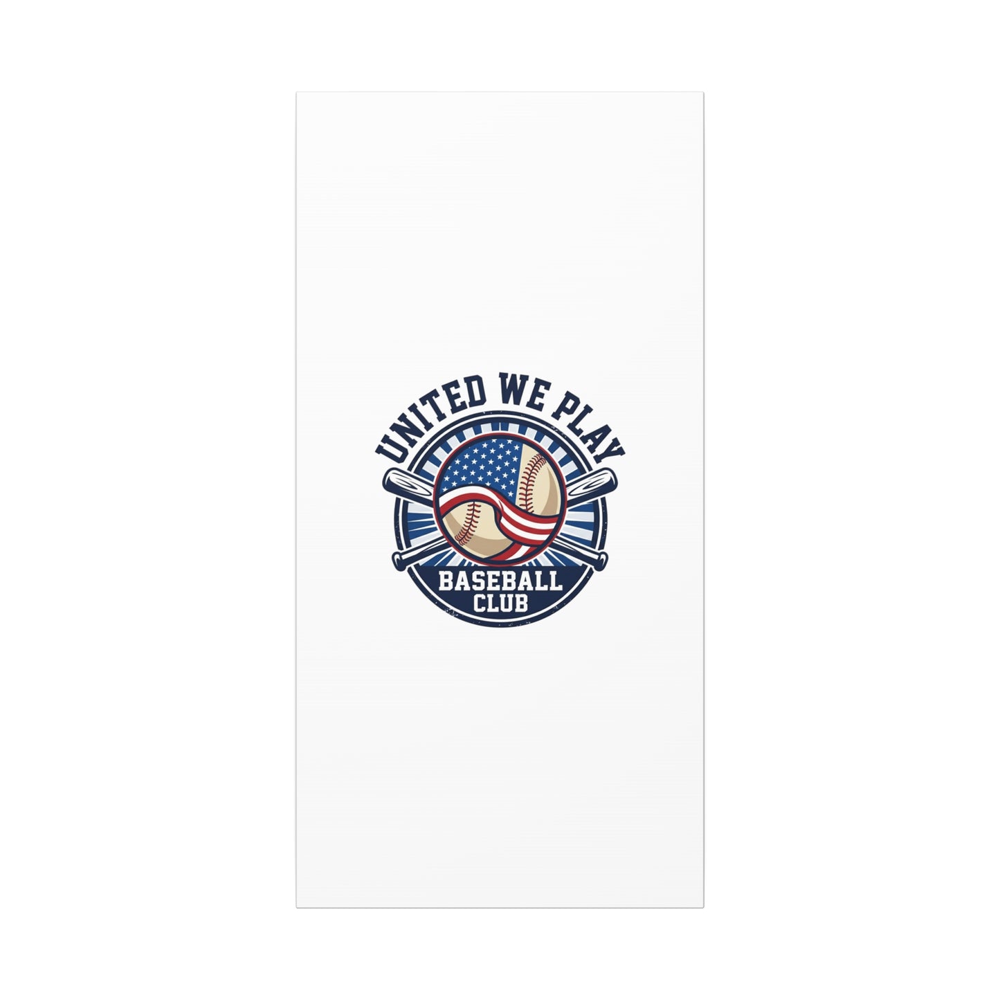 United We Play Baseball Club Canvas | Patriotic Baseball Graphic, Vintage Ballpark Aesthetic