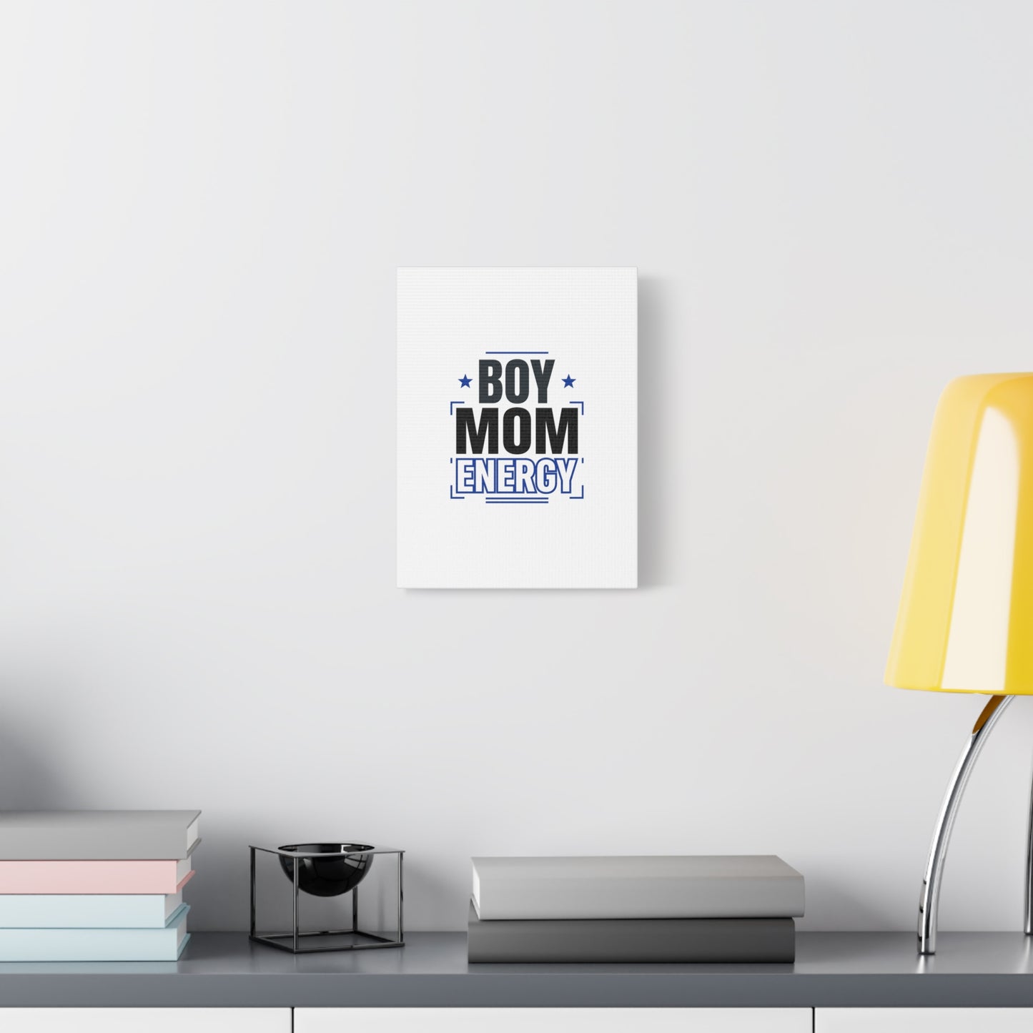 Boy Mom Energy Canvas, Minimal Typographic Mom Wall Art | Mother’s Day Mom Identity