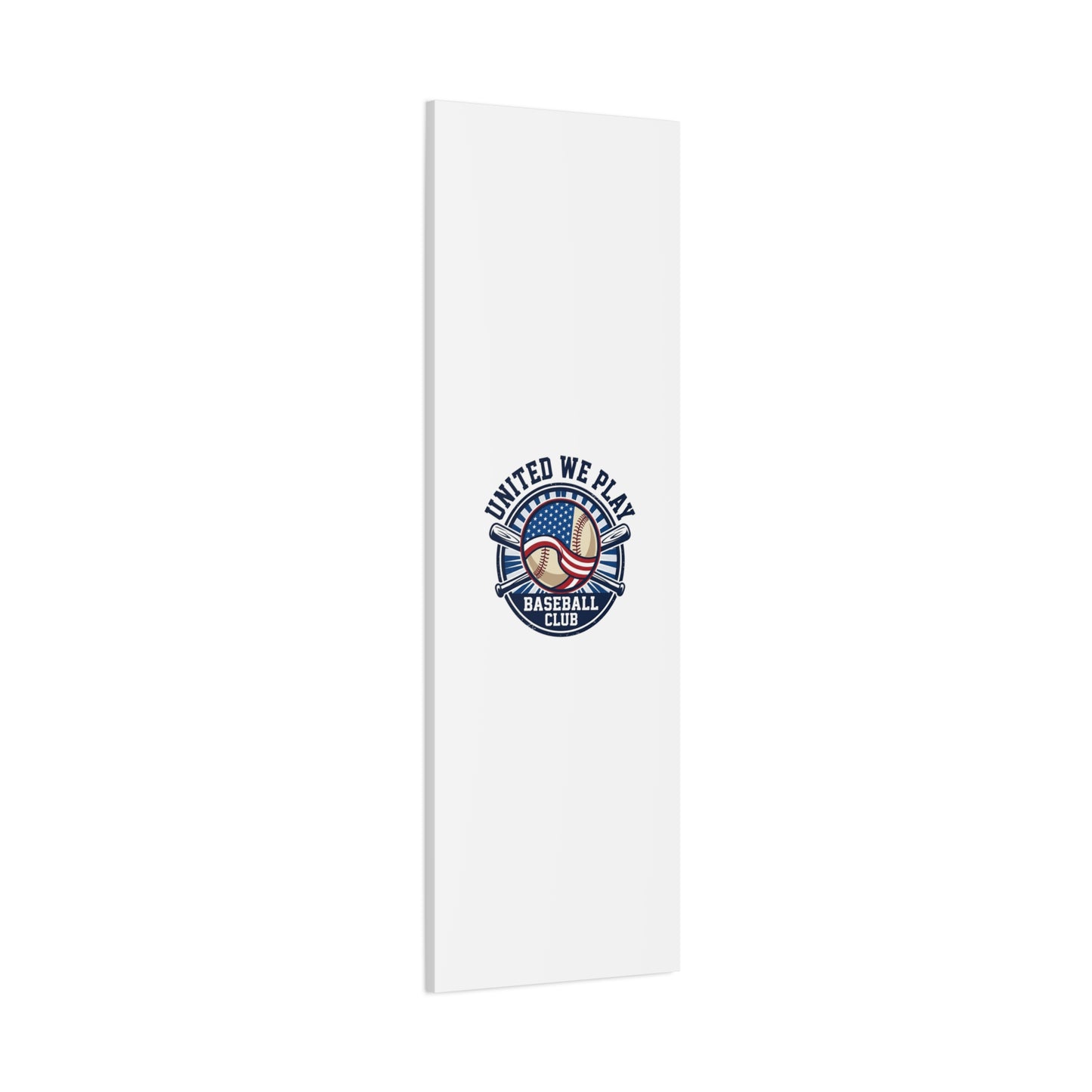 United We Play Baseball Club Canvas | Patriotic Baseball Graphic, Vintage Ballpark Aesthetic
