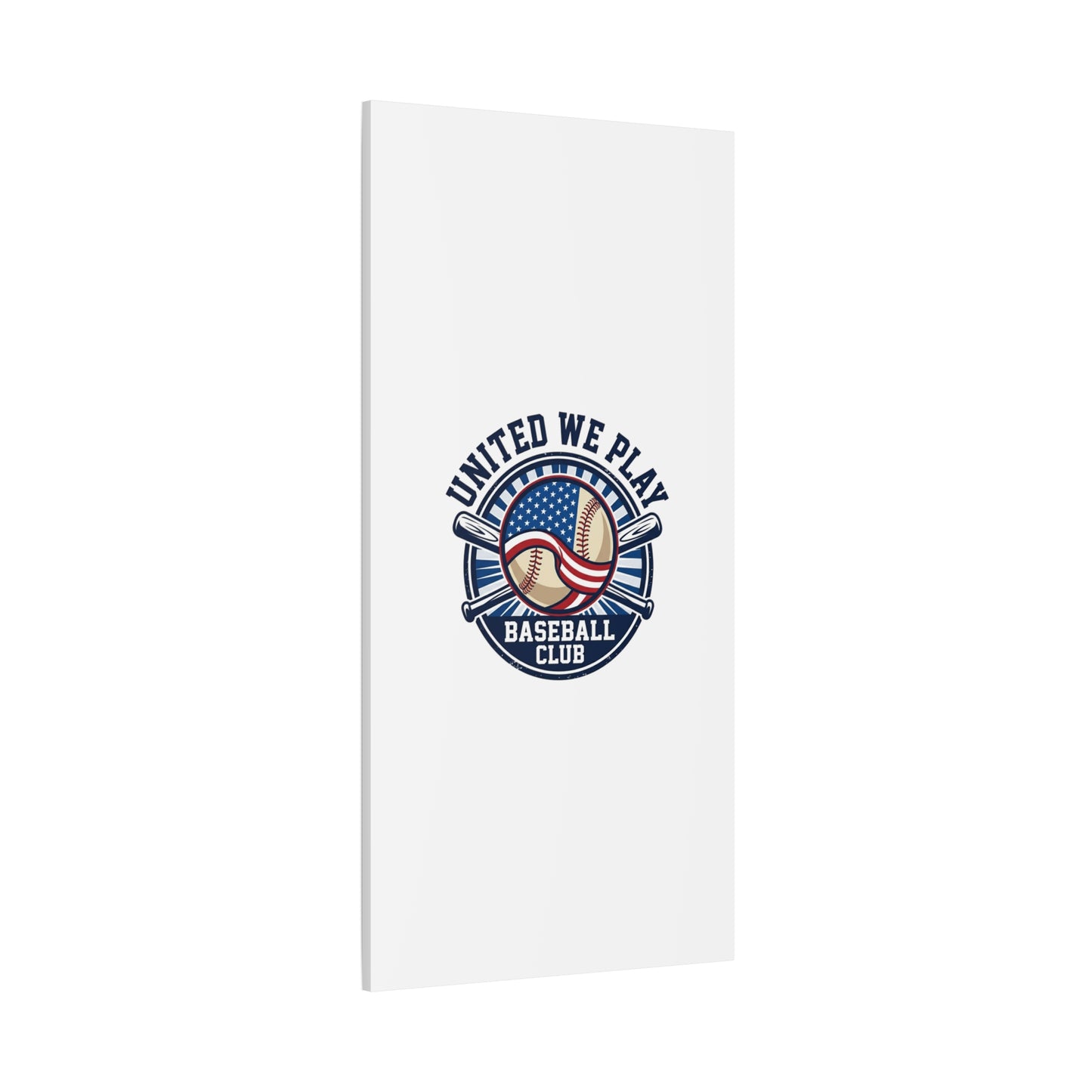 United We Play Baseball Club Canvas | Patriotic Baseball Graphic, Vintage Ballpark Aesthetic
