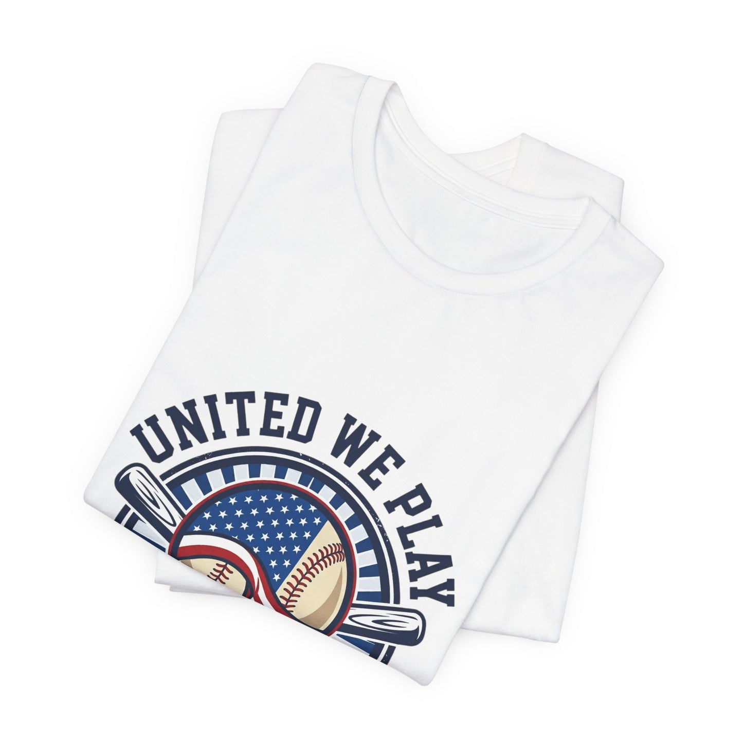 United We Play Baseball Tee | Patriotic Baseball Tee, Vintage Red White Blue Shirt