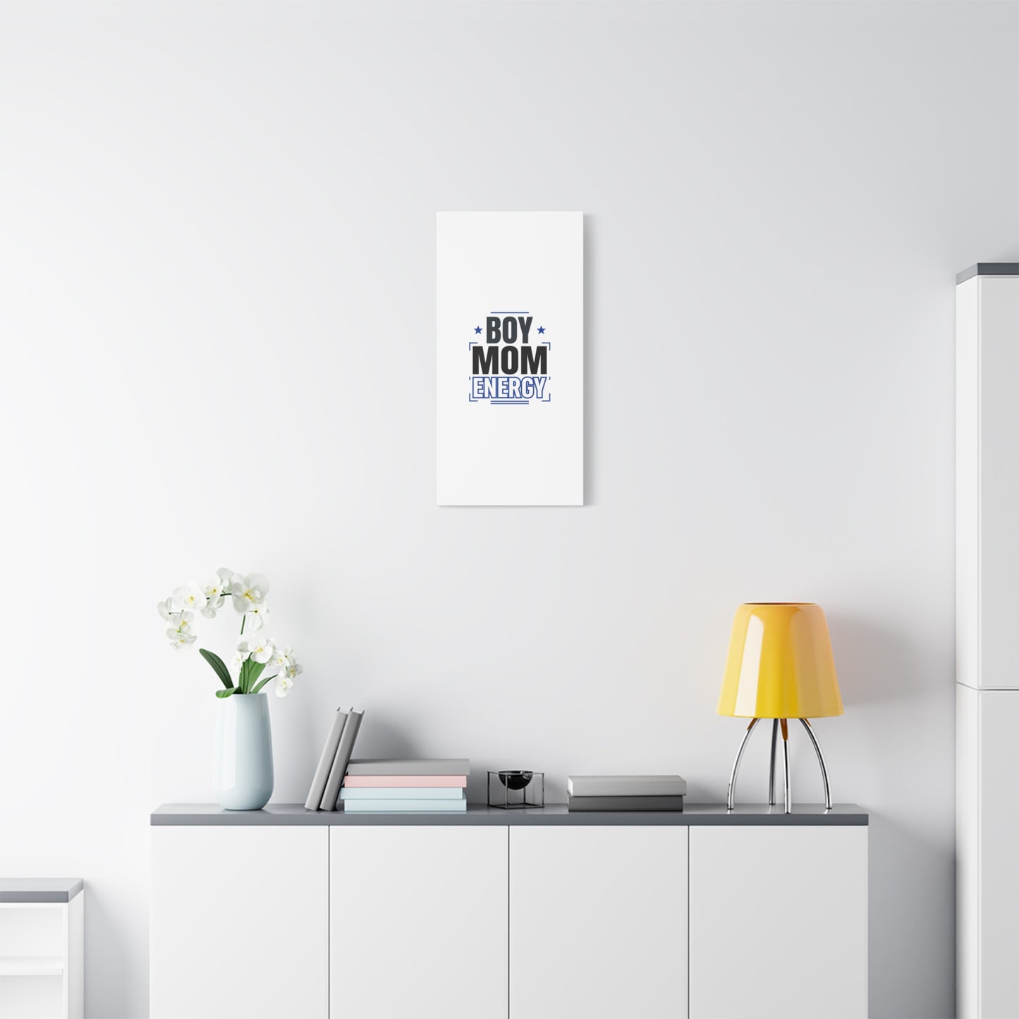 Boy Mom Energy Canvas, Minimal Typographic Mom Wall Art | Mother’s Day Mom Identity
