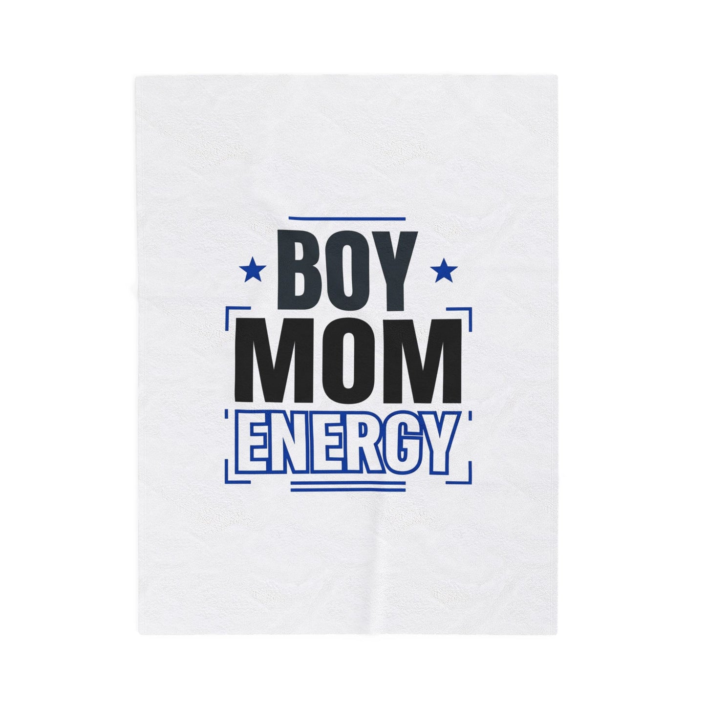 Boy Mom Energy Velveteen Plush Blanket | Minimal Typographic Mom, Mother’s Day