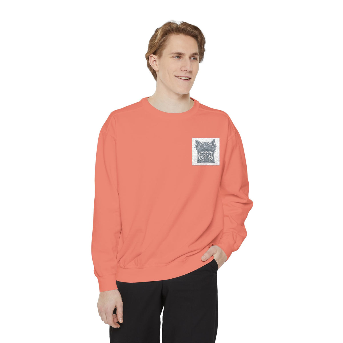 Abstract Floral Pocket Sweatshirt — Minimal Graphic Crewneck