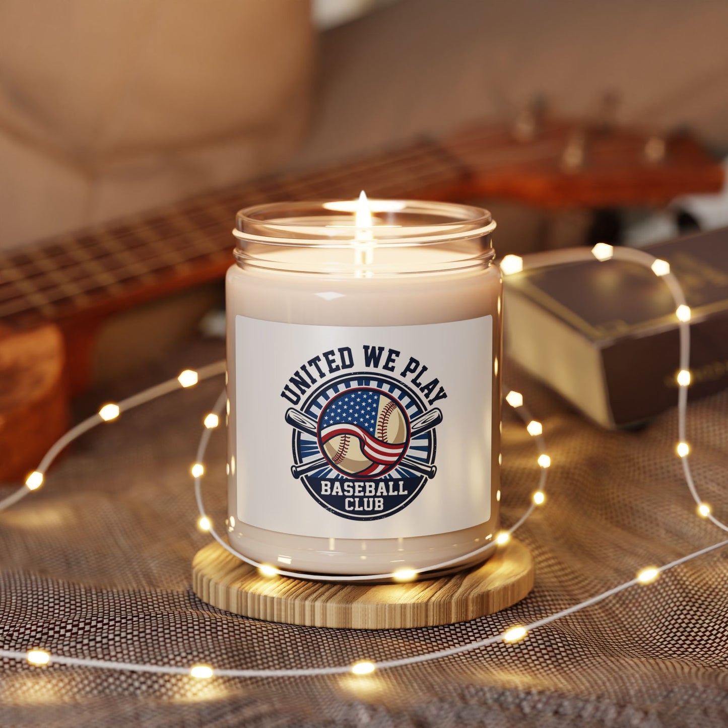 United We Play Baseball Candle | Patriotic Baseball Club, Red White Blue Soy Candle
