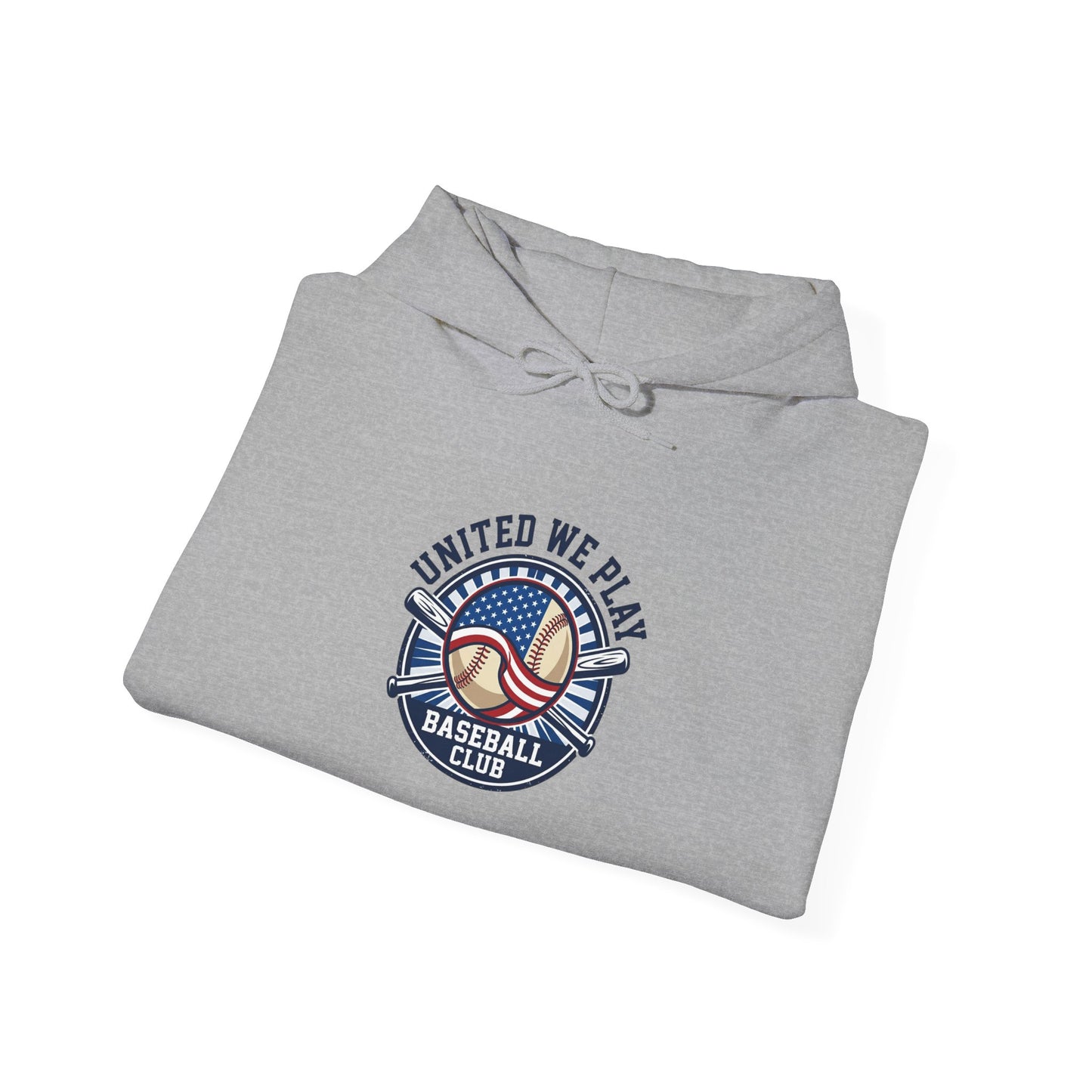 Patriotic Baseball Graphic Hoodie | vintage red white blue ballpark aesthetic