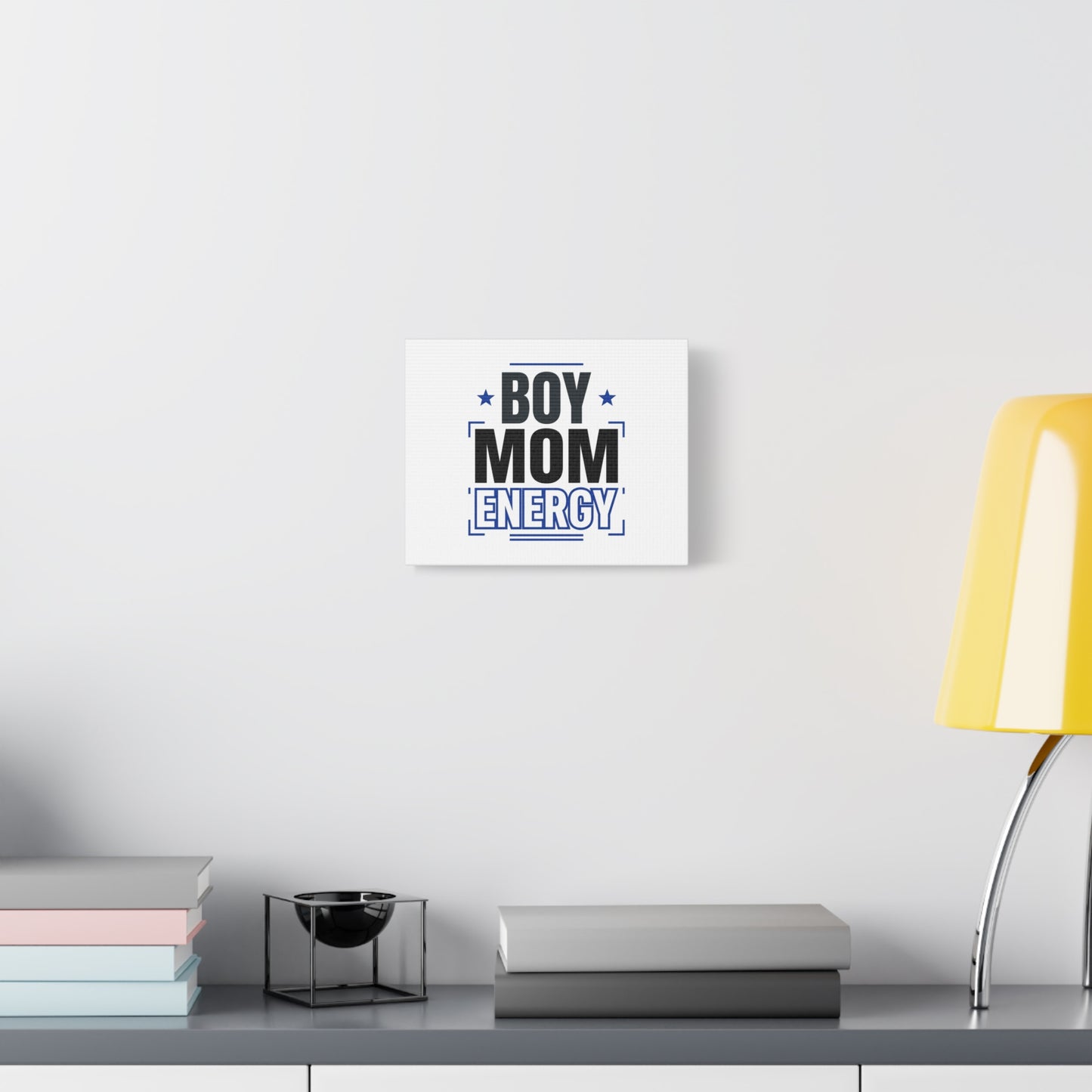 Boy Mom Energy Canvas, Minimal Typographic Mom Wall Art | Mother’s Day Mom Identity