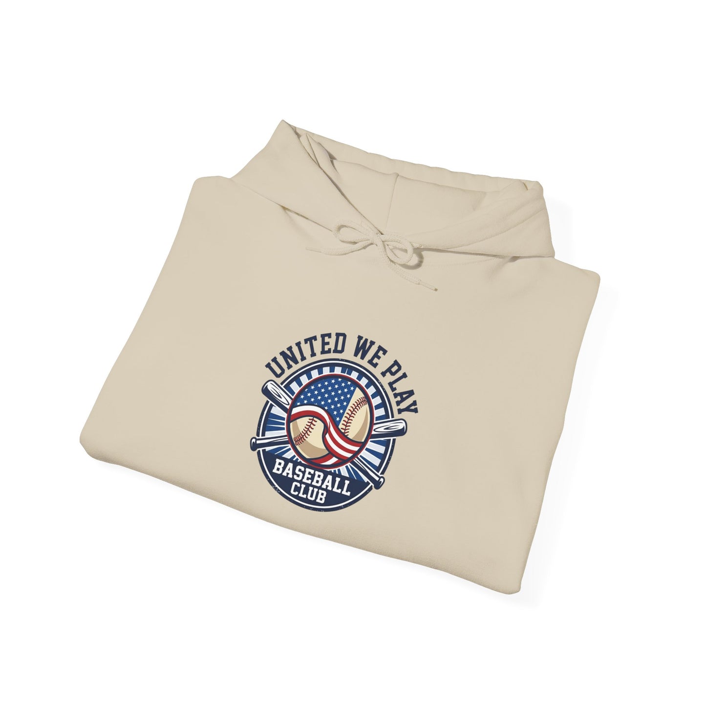 Patriotic Baseball Graphic Hoodie | vintage red white blue ballpark aesthetic