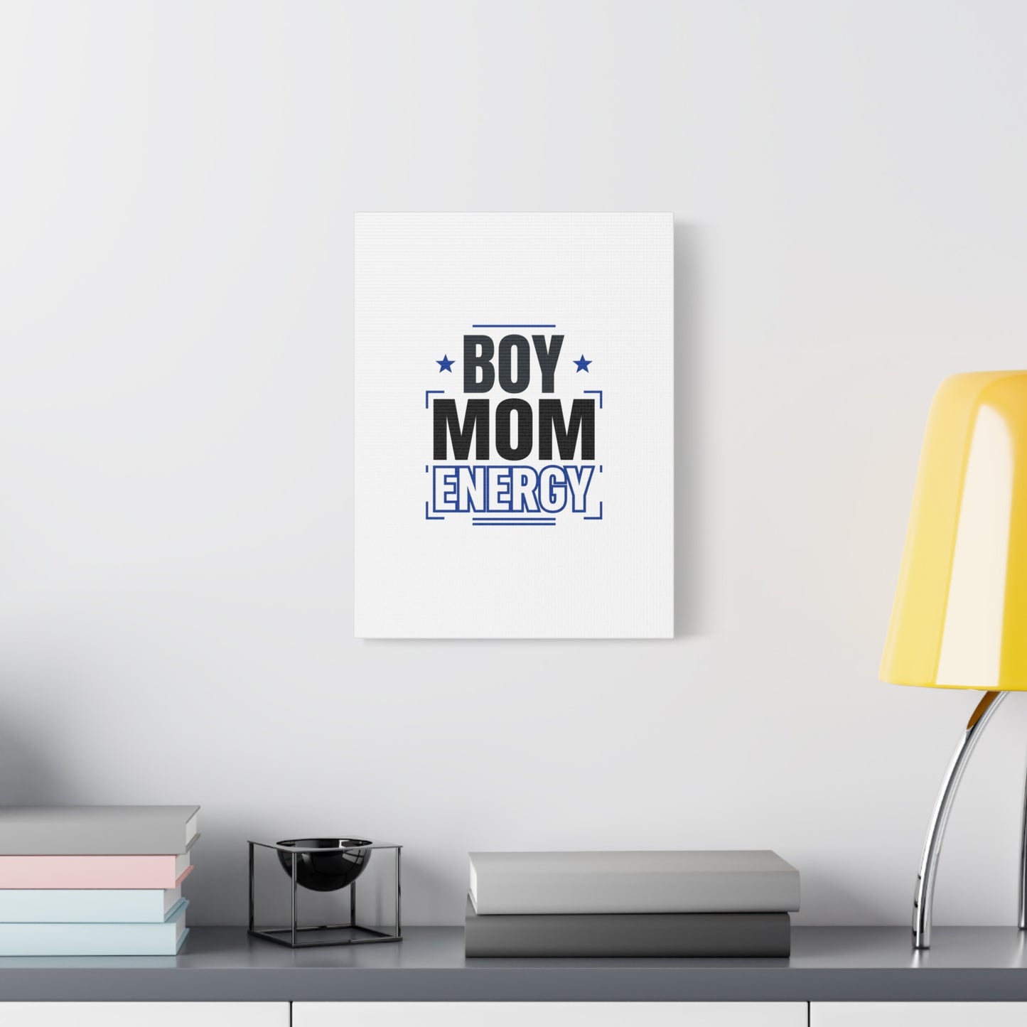 Boy Mom Energy Canvas, Minimal Typographic Mom Wall Art | Mother’s Day Mom Identity