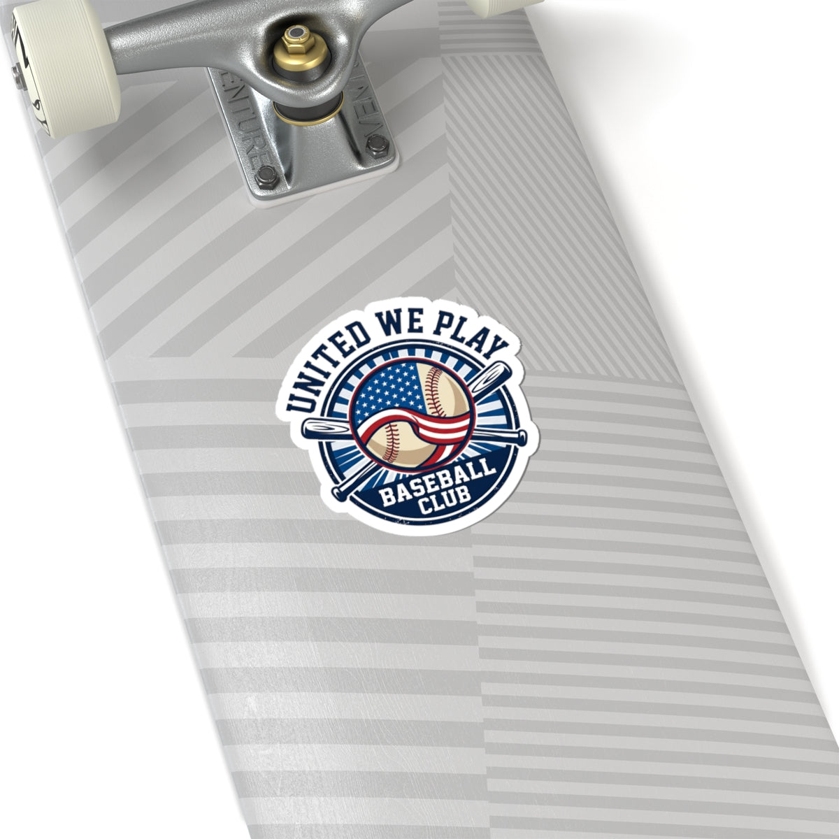 United We Play Baseball Club Sticker | Patriotic Baseball, Red White Blue